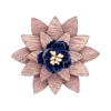 Broche fleur en bois Marguerite bleu nuit