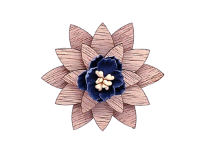 Broche fleur en bois – Marguerite